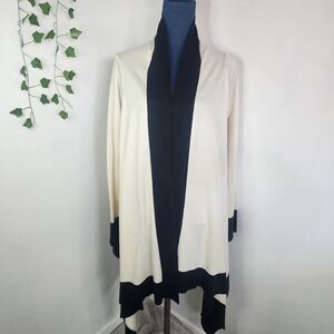 Talbots Lux Silk Cashmere Blend Drape Open Front Cardigan Sweater